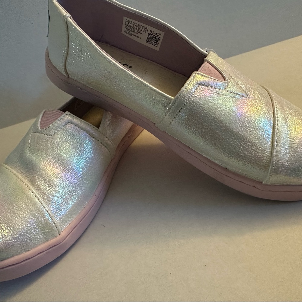 Toms Iridescent Slip-On Sneakers with Pink Sole
